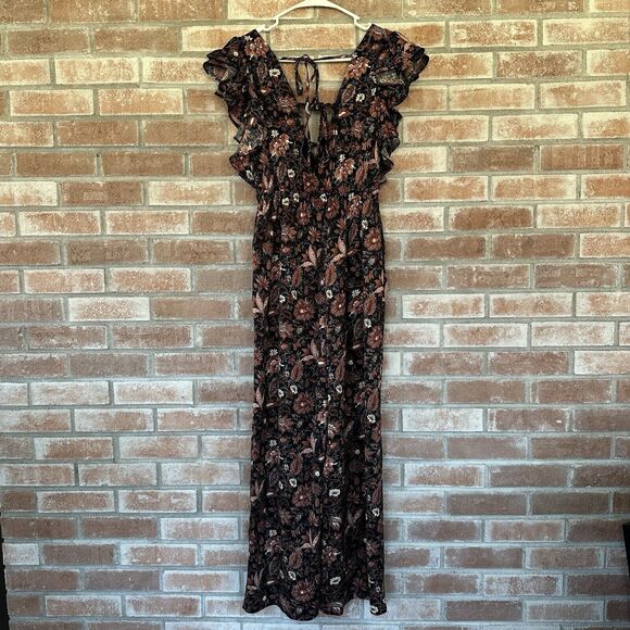 NWT Madewell Ruffled Jumpsuit Fall Floral Small Wide Leg Small - Picture 8 of 12